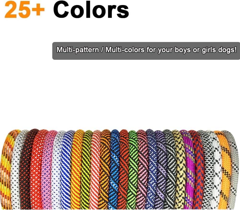 Heavy Duty Rope Dog Leash, 6 FT Nylon Pet Leash, Soft Padded Handle Thick Lead Leashes for Large Medium Dogs (Orange, 1/2" X 6Ft)