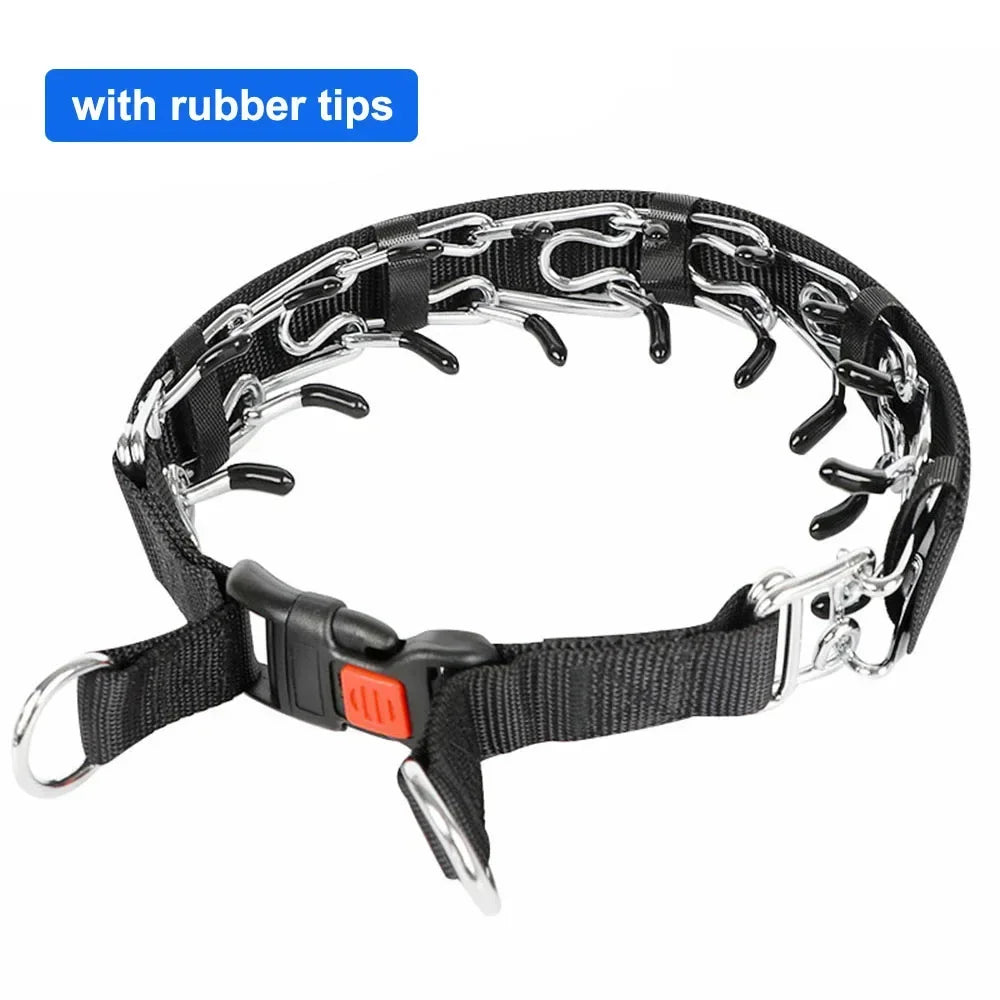 Professional Dog Training Prong Collar with Quick Release Buckle and Nylon Cover