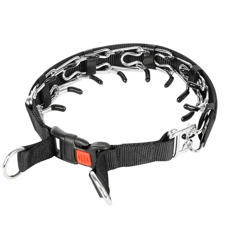 Professional Dog Training Prong Collar with Quick Release Buckle and Nylon Cover