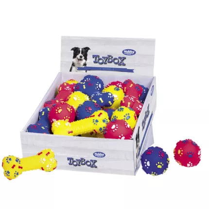 Pups & Pets Interactive Dog Toys – Dumbbell & Paw Ball  with Squeaker