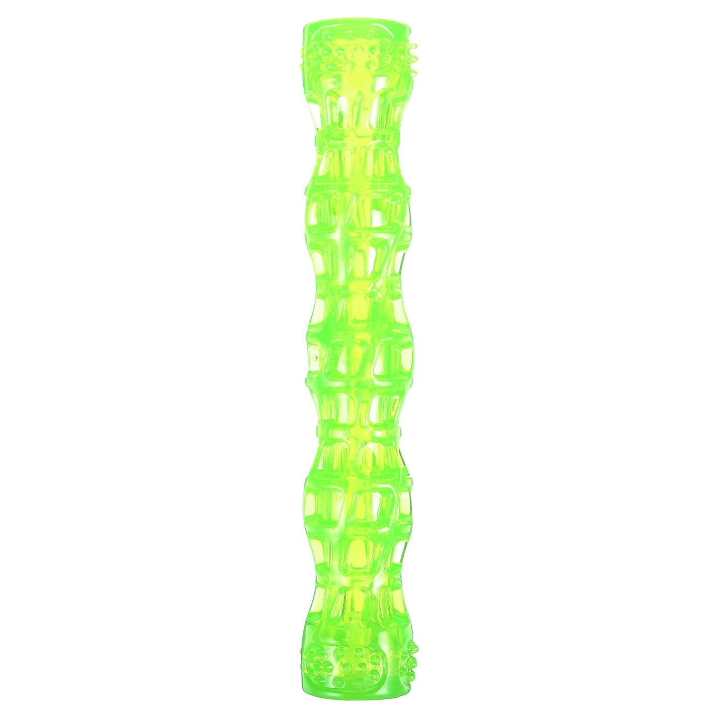 Dura-Squeaks Durable Non-Toxic TPR Bouncing Super Squeaky Dog Toy, Large Stick, Green