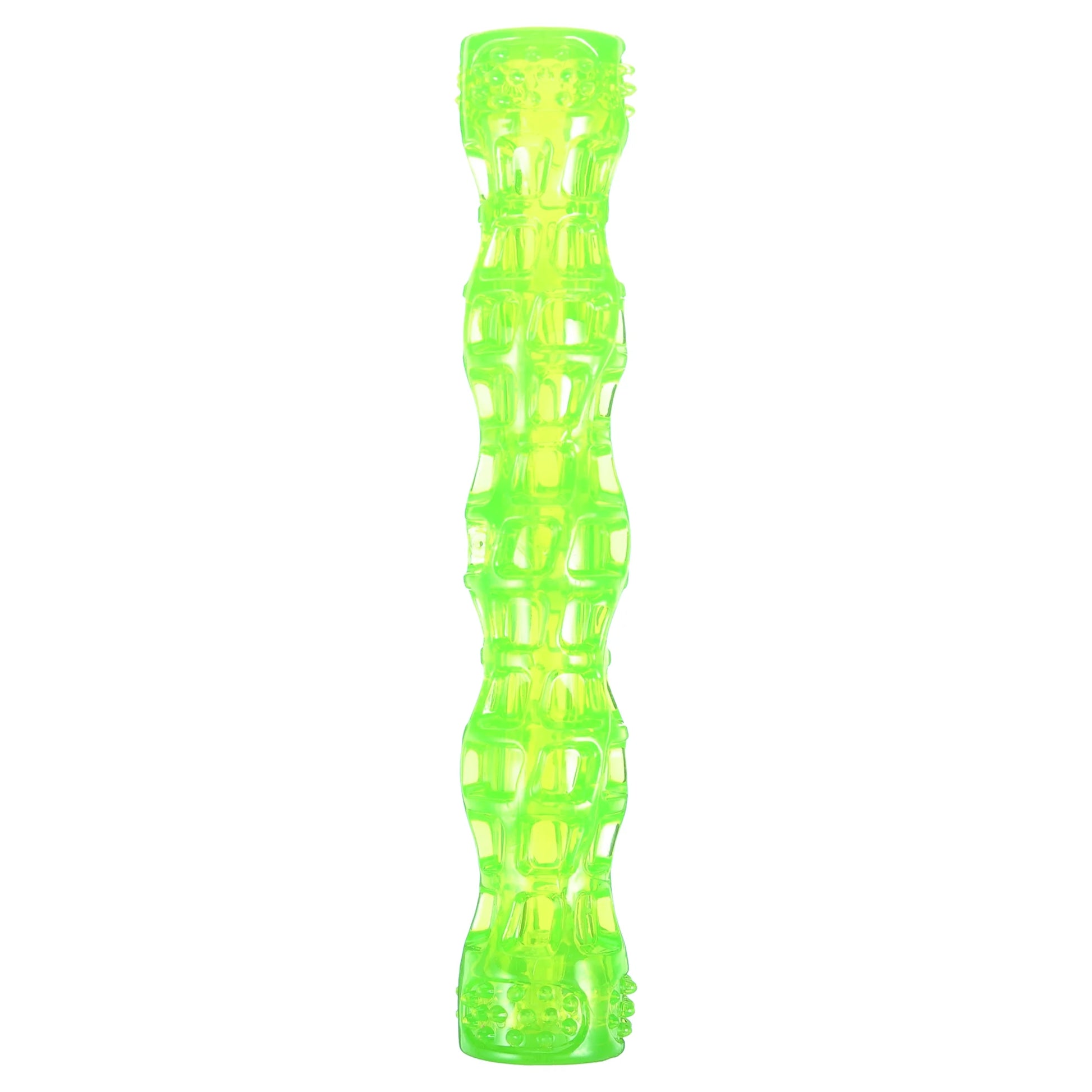 Dura-Squeaks Durable Non-Toxic TPR Bouncing Super Squeaky Dog Toy, Large Stick, Green
