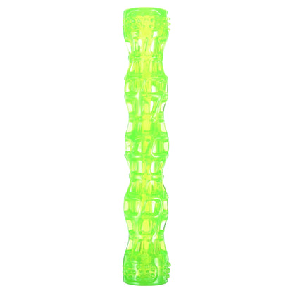 Dura-Squeaks Durable Non-Toxic TPR Bouncing Super Squeaky Dog Toy, Large Stick, Green