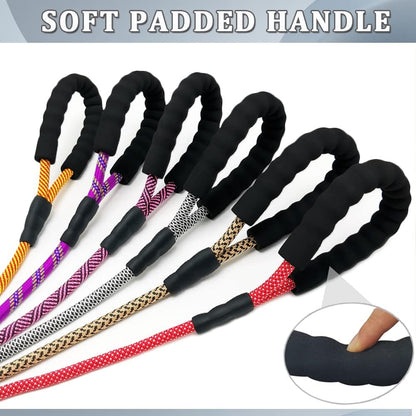 Heavy Duty Rope Dog Leash, 6 FT Nylon Pet Leash, Soft Padded Handle Thick Lead Leashes for Large Medium Dogs (Orange, 1/2" X 6Ft)