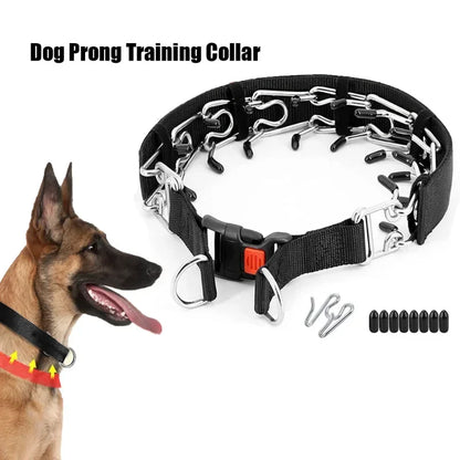 Professional Dog Training Prong Collar with Quick Release Buckle and Nylon Cover