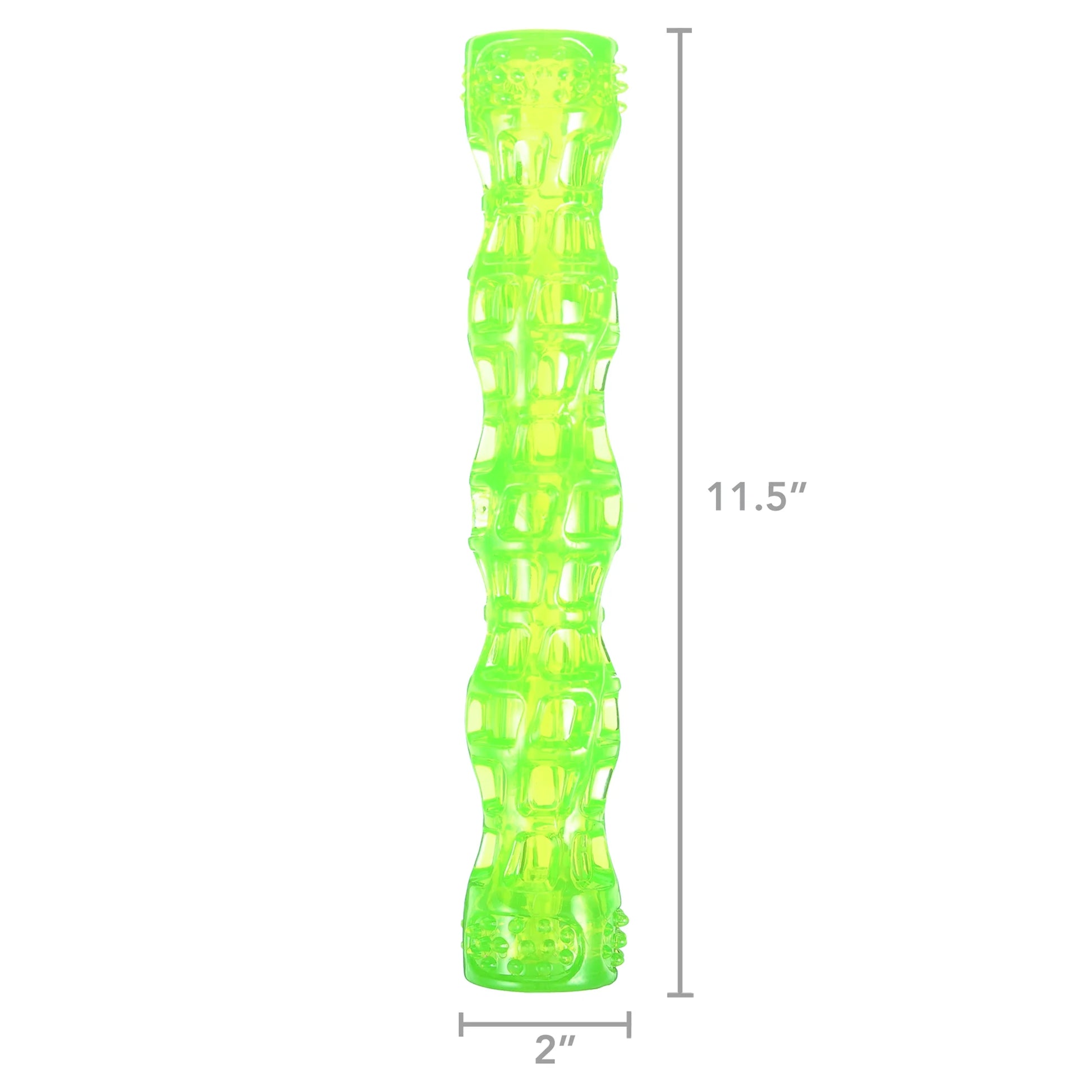 Dura-Squeaks Durable Non-Toxic TPR Bouncing Super Squeaky Dog Toy, Large Stick, Green